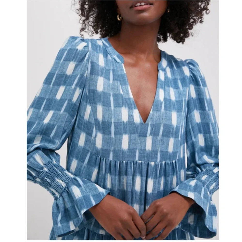 POMANDER PLACE Blue Ikat Kenzo Dress - Picture 5 of 11